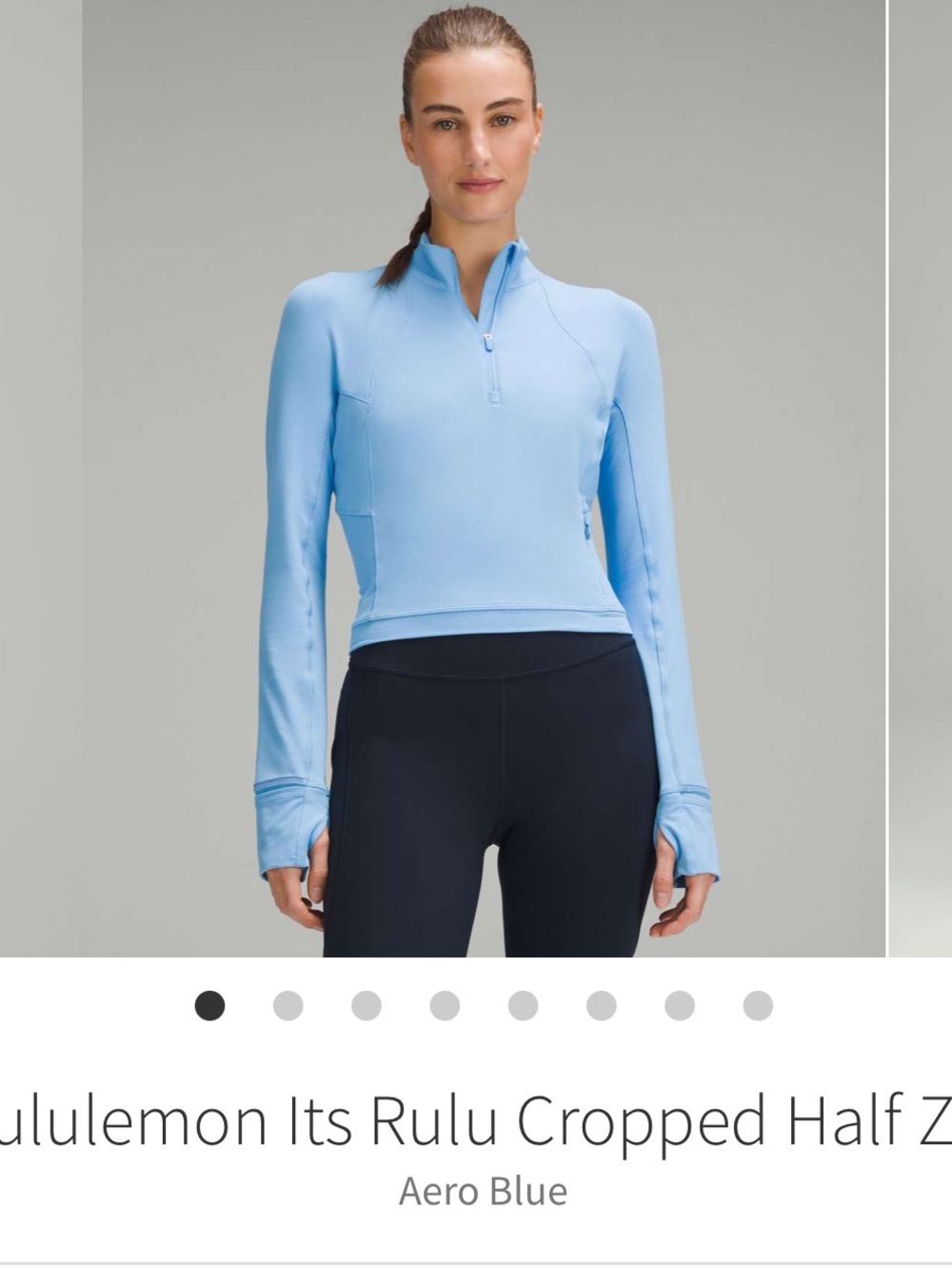 Lululemon It’s Rulu Cropped Half Zip Jacket Aero Blue Sz 6